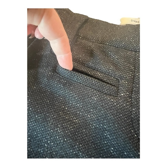 DVF Diane Von Furstenberg Wool Classic Ponte Trousers Speckled Black Grey Size 2 - Picture 12 of 15